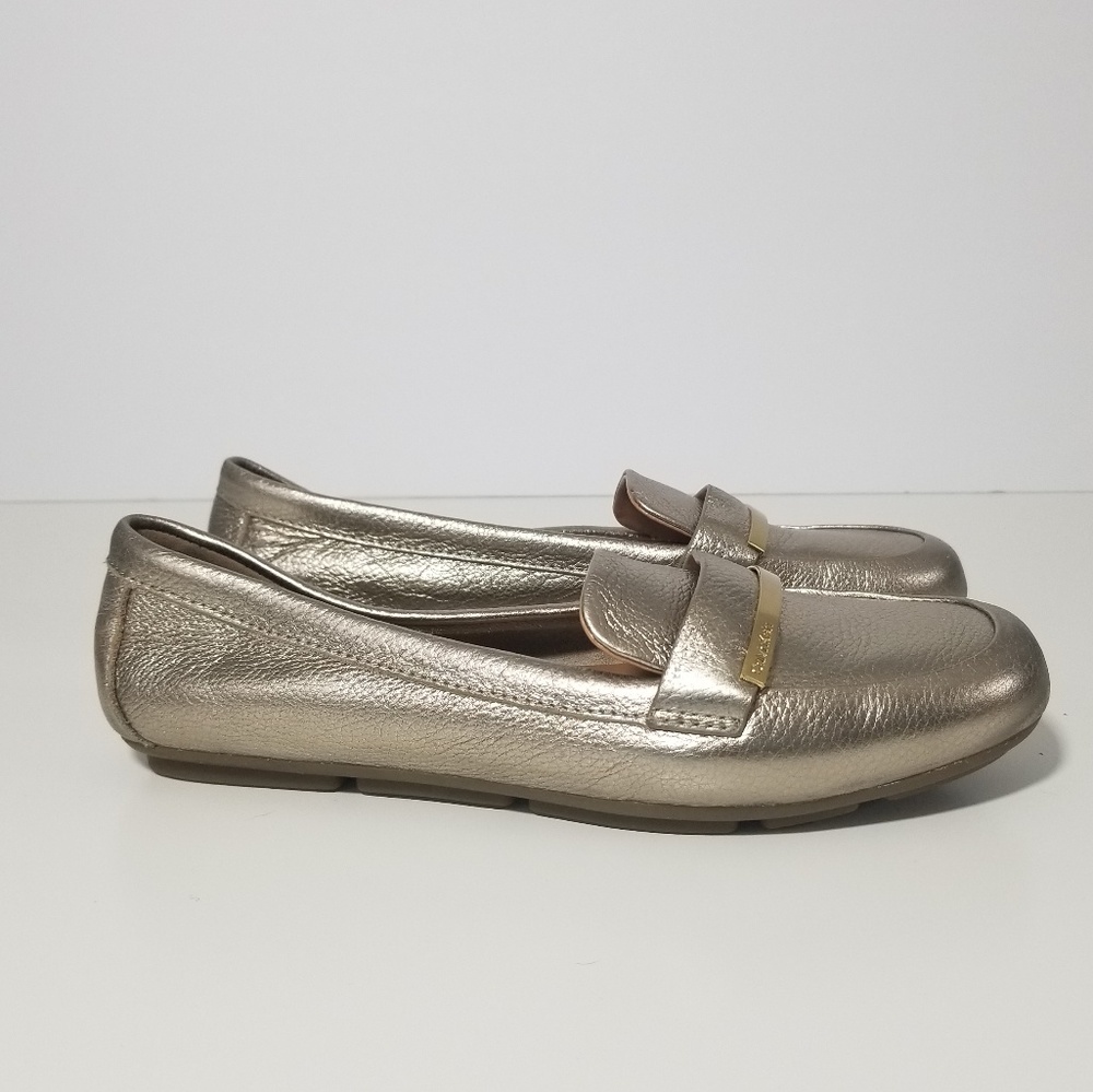 Calvin Klein Champagne Gold Slip on Loafers Sz 6.5